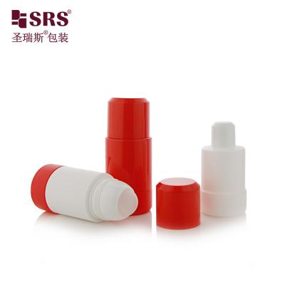 China Eco-friendly  Replaceable Red 75ml Plastic PP Body Deodorant Refillable Roll On Bottle With Plastic Cap for sale