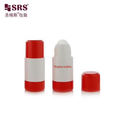 China 50ml 75ml Round Design Double Wall Empty White Roll On Bottle Primary Package for Pain Relief Gel with Matte Frosted Mould à venda