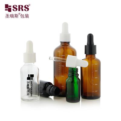 China D001 Empty Amber UV Proof glass vial bottles with Dropper Cap Glass pipette for Essential Oil for sale