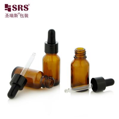 China Cylindrical Empty Glass Dropper Bottle 15ml For Kids Medicine for sale