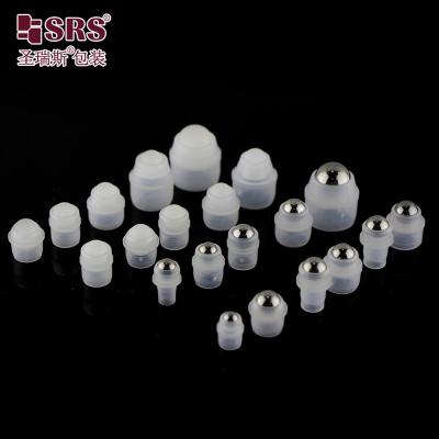 China Round Glass Roller Ball Translucent Screw On Closure For Cosmetic à venda