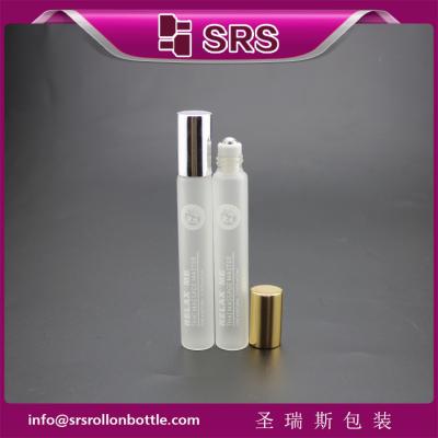 China SRS luxury empty 10ml frost glass roller ball bottle for perfume à venda