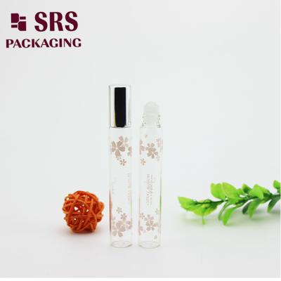 China SRS 10ml transparent color perfume glass roll on bottle with glass ball à venda