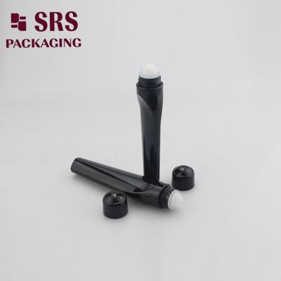 China SRS packaging empty plastic black color 15ml PETG roller ball bottle à venda