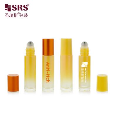 China BLPM-10ml Mould Glass Roller Bottle with Matte Gradient Yellow Color Customization Free Sample with Steel Ball for Scent Perfume à venda