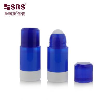 China RPPE(P)-75ML Big Size Empty Diamond Blue Colored Refillable Roll On Bottle With Replacement Inner Bottle White Inner Bottle PP Pasitc Roller Ball For Deodorant Gel Formual à venda