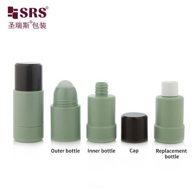 China RPPE(P)-50ML Manufacture Empty matte inner bottle Army Green custom Deodorant Roll On Bottle With 50ml Capacity for disinfection use for sale