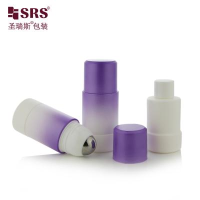 China RPPE(P)-50ml 75ml Gradient purple Refillable Roll On Bottle Cylinder Packaging Primary Packaging For Containing Disinfectant Deodorant Gel for sale