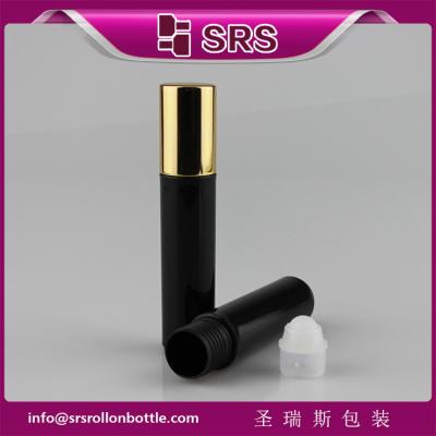 China SRS high good plastic black color 10ml perfume bottle with plastic roller ball for sale