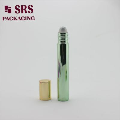 China SRS Empty Roll On Bottle Metalized Green Color 15ml For Perfume for sale