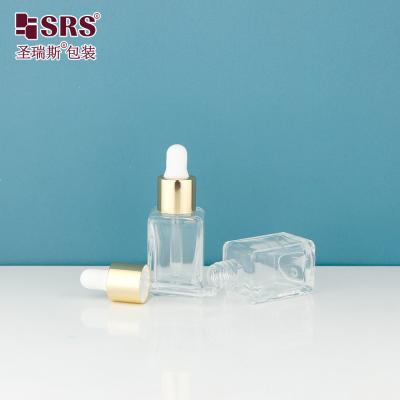 China D1877-10ml High Quality Custom Color And Branding Options Empty Dropper Bottle with Glossy Gold Shoulder White Silicone Bulb Head  For Bulk Orders for serum packaging for sale