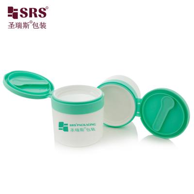 China Eco-friendly SRS1 120ml 150ml White PP PCR Plastic Jar With Spoon Tweezers à venda