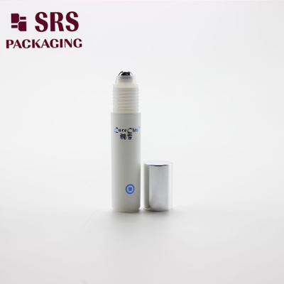 China SRS empty cosmetic 5ml white plastic eye cream roller ball bottle à venda