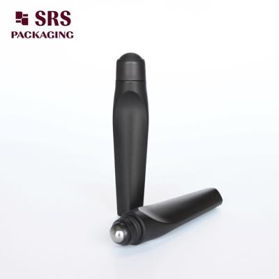 China SRS Luxury Plastic Roll On Bottle Matt Black Color 12ml For Eye Cream for sale