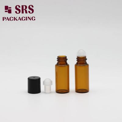 China SRS wholesale empty mini amber color 3ml glass perfume bottle for sale