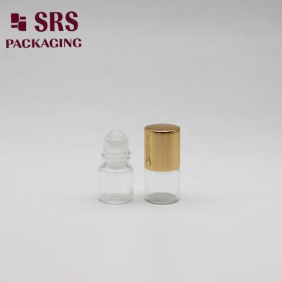 China SRS empty clear color mini 1ml perfume small glass roll on bottle for sale