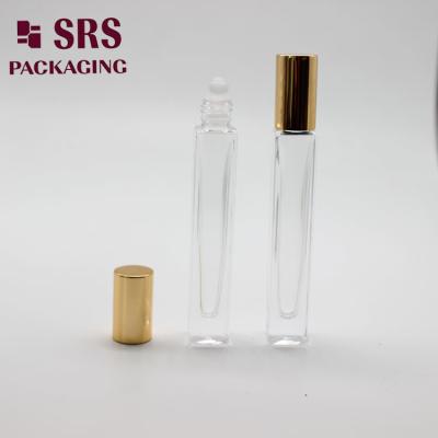 China SRS cosmetic square shape empty 10ml glass roll on perfume bottle for sale