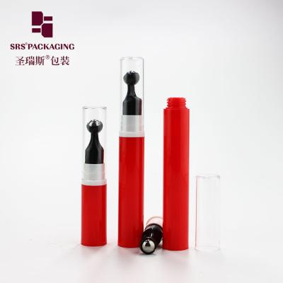 China Empty 5ml 10ml 12ml 15ml plastic red color press eye serum airless pump bottle à venda