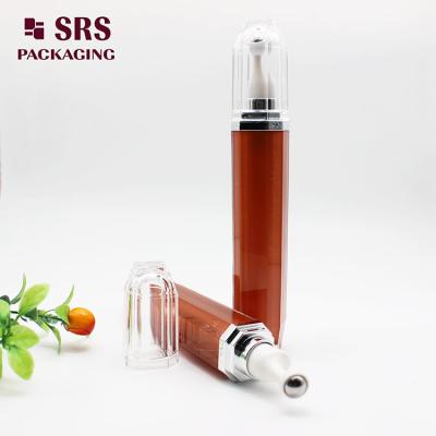 China SRS Empty Cosmetic Eye Cream Acrylic Roll On Bottle Round Shape 15ml for sale