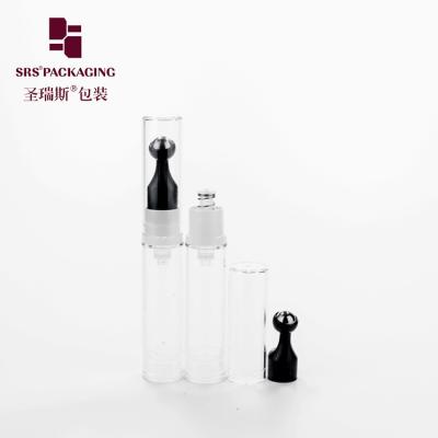 China Empty press airless round shape 10ml 12ml plastic roll on applicator bottle for sale