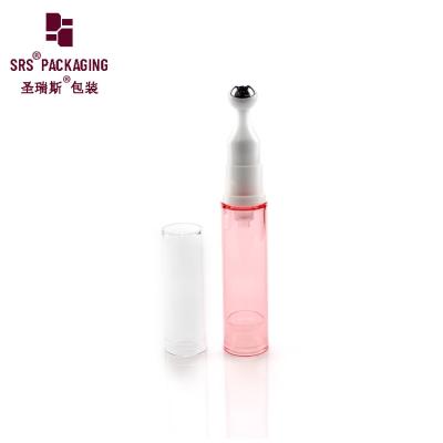 China Cosmetic empty pink color round shape 10ml roller bottles plastic à venda