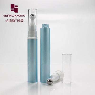 China 5ml 10ml 12ml 15ml cosmetic empty press airless plastic cream blue roll on bottle for sale