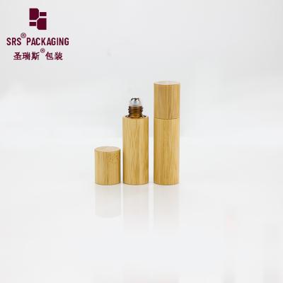 China SRS natural bamboo cosmetic 5ml mini perfume amber glass roll on bottle for sale