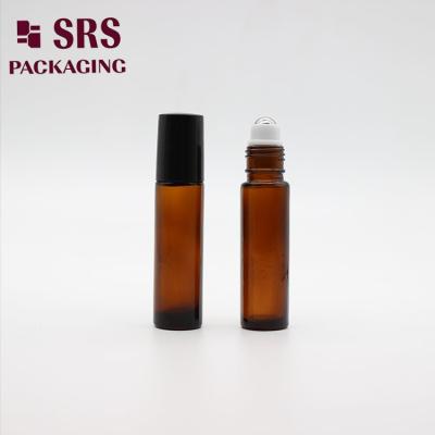 China Amber Glass Roller Bottle with Steel Ball Leak Proof 10ml Capacity Free Sample Available for sale