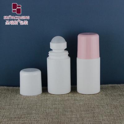 China RPPC 60ml Deodorant Container Eco Friendly Plastic Bottle PCR Bottle With Pink Cap Empty Roll on Bottle Bulk Price for sale