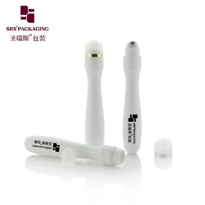 China SRS8449-15ML Waist Shape Eye Serum Roll On Bottle ODM With Metal Ball for sale