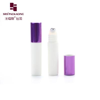 China RPA-5ML White Roll On with Gold Top Cap PP PCR Roller Bottle Silver Aluminum Cap With Steel Ball Empty Packaging for sale