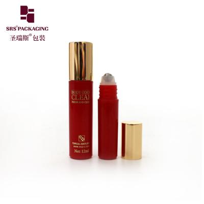 China RPA-5ML Bulk Price Red Empty Roller Bottle for Eye Care Under Eye Roller Ball with Gold Screw Cap Factory Sale à venda