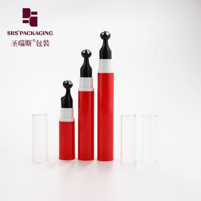 China 5ml 10ml 12ml 15ml Hot Red Roll On with Roller Ball Metal Massage Roller Bottle Container for Eye Cream Eye care Packagi for sale