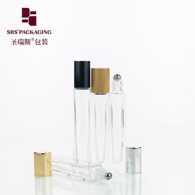 China GB1-10ML Perfume Empty Glass Roll On Bottle Thick Wall 10ml With Silver Metal Lid for sale