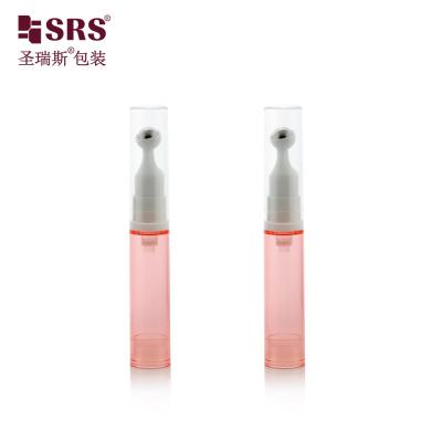 China A0031-10ml AS Plastic Eye Cream Roller Bottle With Steel Ball Airless Pump for sale