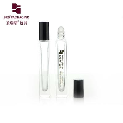 China GB2-10ml Black Plastic Screw Cap With Thick Wall Glass Roller Bottle Empty Perfume Roller Packaging No Leakage for sale