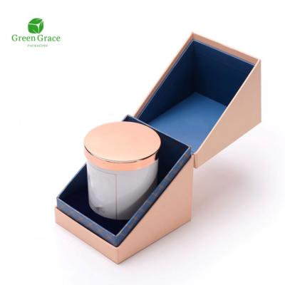 China Recycled Materials Green Grace Luxury Clamshell Gift Box Tealight Candle Packaging Boxes Print Color for sale