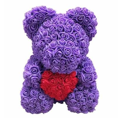 China High Quality S R Flower Teddy Rose Bear With Gift Box Popular Biodegradable Touch 2021 Natural Valentines High Quality Eternal Bear Forever for sale