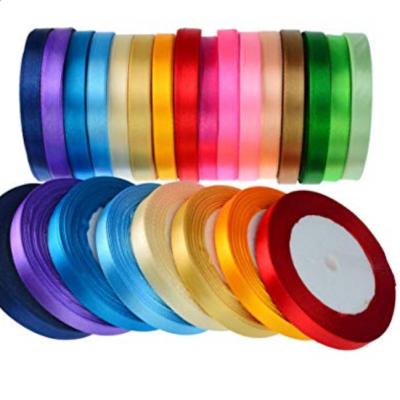 China Wholesale High Tenacity Custom 100 Yards Per Single Face Roll 100% Pure Silk Ribbon Single Faced Christmas Ribbon Printing For Gift for sale