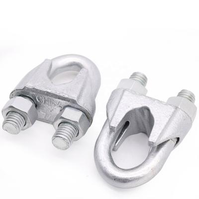 China Body: Malleable iron; U-Bolt: High Quality Galvanized Q235 US Type Malleable WIRE ROPE CLIP Clamp Bull Dog Clip for sale