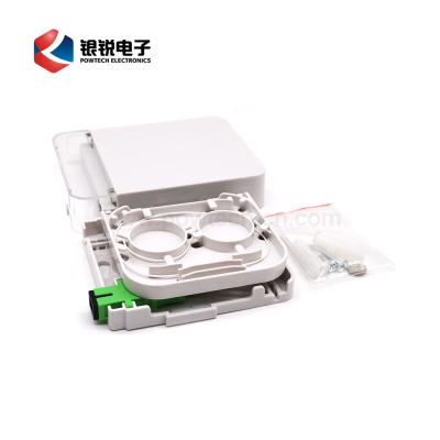 China 2 Core Indoor Fiber FTTH Indoor Mini Fiber Optic Terminal Box for sale