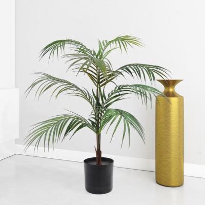 China Contemporary Artificial Palm Trees Tropical Faux Palm Leaves Imitation Plant Leaves Green Greenery For Home Decorative for sale