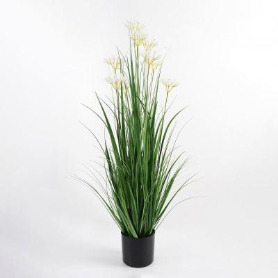 China Large 56*124cm Contemporary Artificial Potted Plants Greenery Fake Grass In PP Pot For Wedding Party Garden Home Decoration for sale