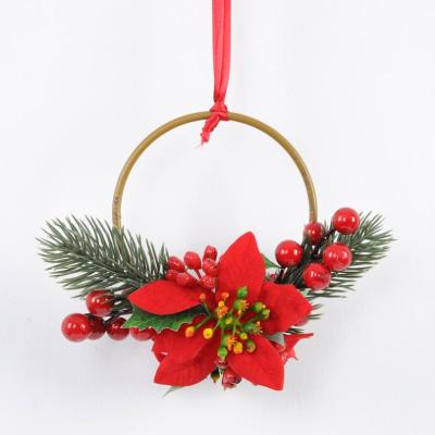 China 50%Polyester Fabric Christmas Garland Artificial Christmas Plant Hanging Pine Branches 17*28CM Faux Christmas Garland For Party Home Store Decoration for sale