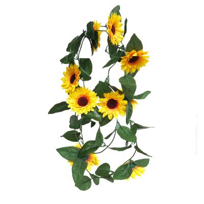 China Bulk High Quality Real Sunflower Romantic Eucalyptus Wreath Christmas Touch Wreath For Home Decor for sale