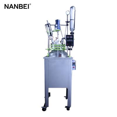 China China Laboratory Reactor Oil Fired Pharmaceutical Glass Vacuum Heating Large Single Layer Stirred Glass Reactor for sale