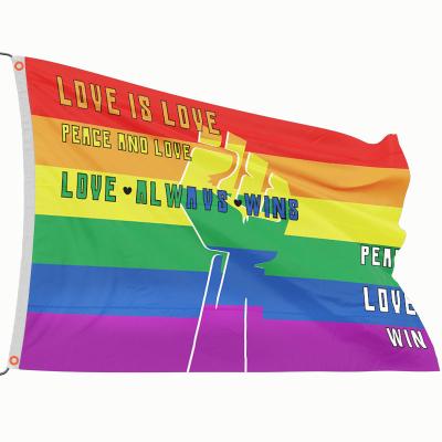 China Custom fast hanging durable roll up lgbt flag banner rainbow windsocks pride flags banner for sale