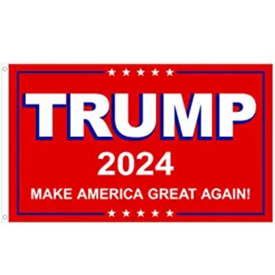 China WholesSamples Durable available 2024 Trump flags and custom banners car 3x5 gardenbanners for sale