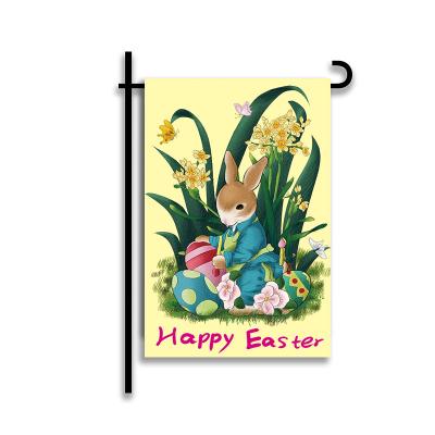 China Durable advertising promotion12X18 inch happy easter garden rabbit simaflag easter bunny garden flag for sale