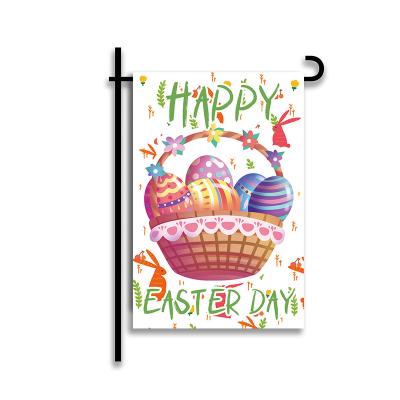 China Durable 12X18 Inch Double Sides Garden Simflag Easter Baskets Home Decor Flag Banner For Happy Easter for sale